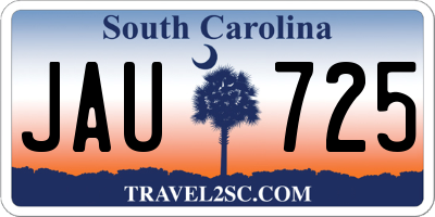SC license plate JAU725