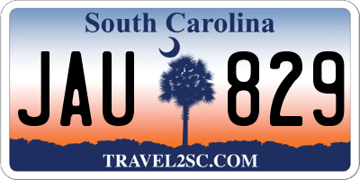 SC license plate JAU829