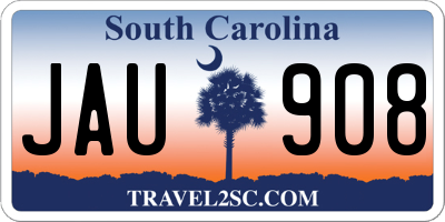 SC license plate JAU908