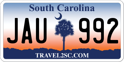 SC license plate JAU992