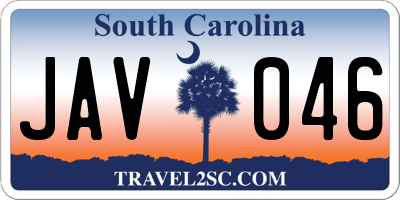 SC license plate JAV046