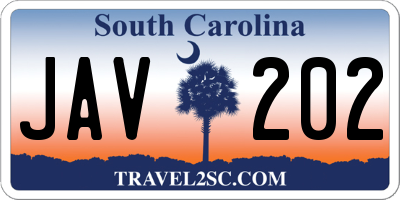 SC license plate JAV202