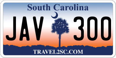 SC license plate JAV300