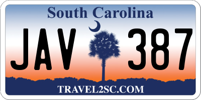 SC license plate JAV387