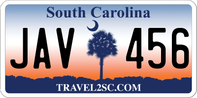 SC license plate JAV456