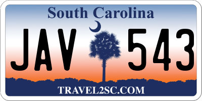 SC license plate JAV543