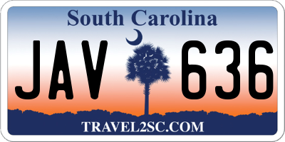 SC license plate JAV636