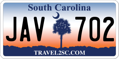SC license plate JAV702