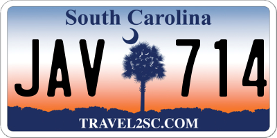 SC license plate JAV714