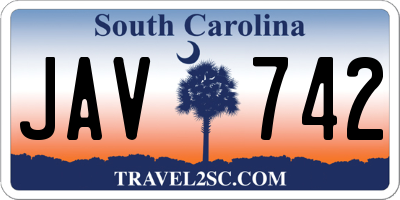 SC license plate JAV742