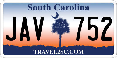 SC license plate JAV752