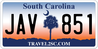 SC license plate JAV851