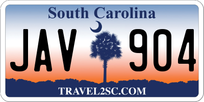 SC license plate JAV904