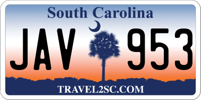 SC license plate JAV953