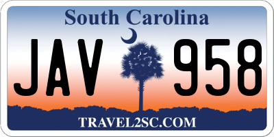 SC license plate JAV958