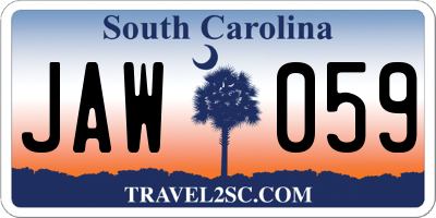SC license plate JAW059