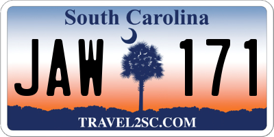 SC license plate JAW171