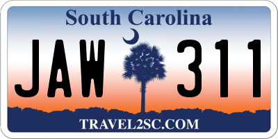 SC license plate JAW311