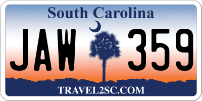 SC license plate JAW359