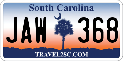 SC license plate JAW368