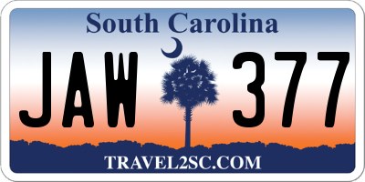 SC license plate JAW377
