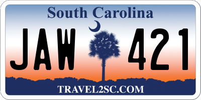 SC license plate JAW421