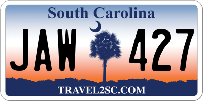 SC license plate JAW427