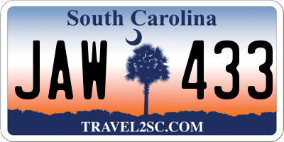 SC license plate JAW433
