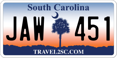 SC license plate JAW451