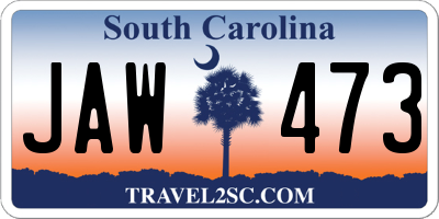 SC license plate JAW473