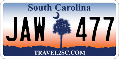 SC license plate JAW477