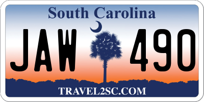 SC license plate JAW490