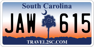 SC license plate JAW615