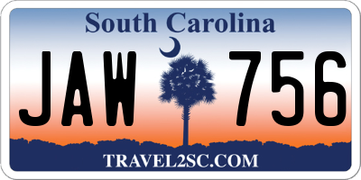 SC license plate JAW756