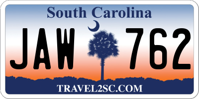SC license plate JAW762
