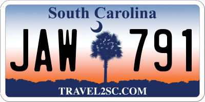SC license plate JAW791