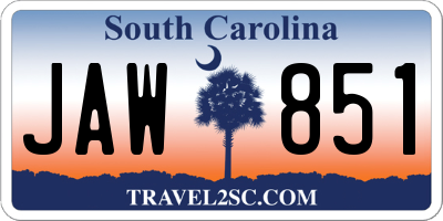 SC license plate JAW851