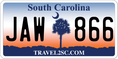 SC license plate JAW866