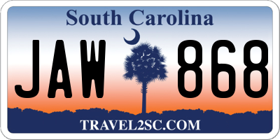 SC license plate JAW868