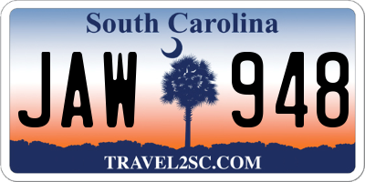 SC license plate JAW948