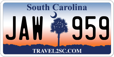 SC license plate JAW959