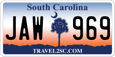 SC license plate JAW969