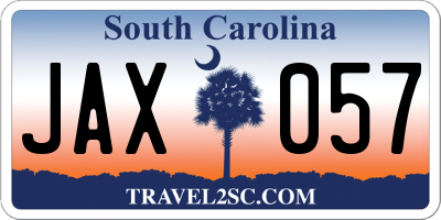 SC license plate JAX057