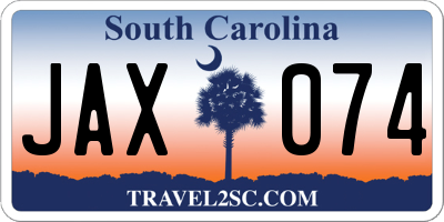 SC license plate JAX074