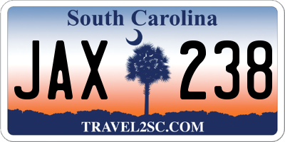 SC license plate JAX238