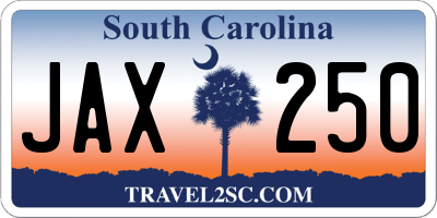 SC license plate JAX250