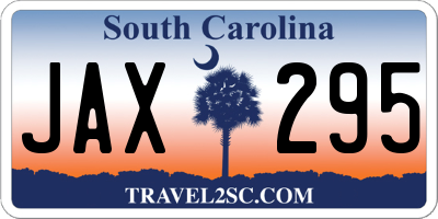 SC license plate JAX295