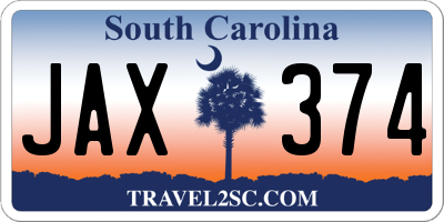 SC license plate JAX374