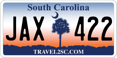 SC license plate JAX422