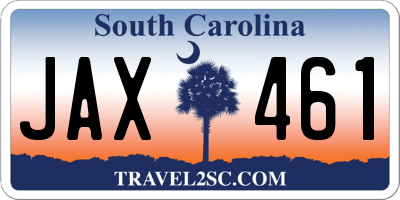 SC license plate JAX461
